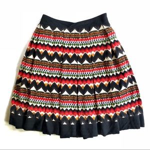 Anthropologie Fei Geo Tribal Pleated A-Line Skirt